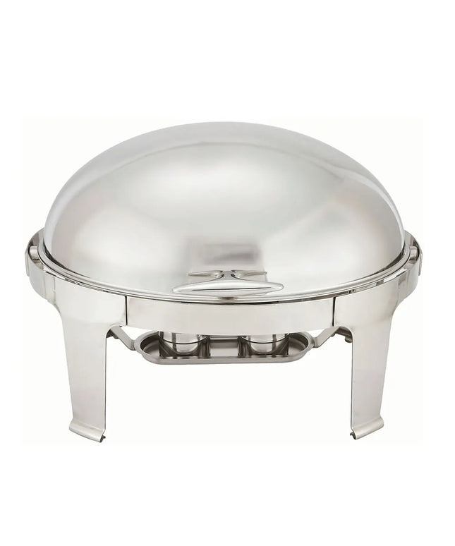 Winco 603 8 qt Oval Chafer w/ Roll Top Lid, Stainless Steel