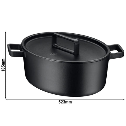 WMF | FLAVOUR - Frying pot oval - 330x260mm - cast iron - 8.6 liters - incl. lid - black