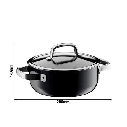 WMF | Fusiontec Mineral - Frying pot - Ø 200mm - 2.4 liters - incl. glass lid - black