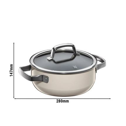 WMF | Fusiontec Mineral - Frying pot - Ø 200mm - 2.4 liters - incl. glass lid - Macadamia