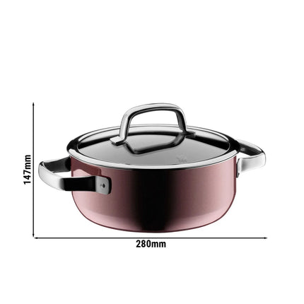 WMF | Fusiontec Mineral - Frying pot - Ø 200mm - 2.4 liters - incl. glass lid - Rose Quartz