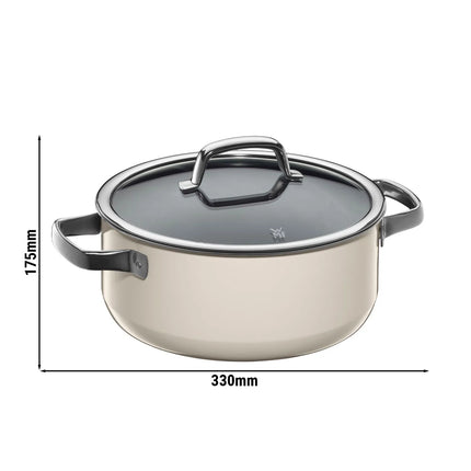WMF | Fusiontec Mineral - Frying pot - Ø 240mm - 4.4 liters - incl. glass lid - Macadamia