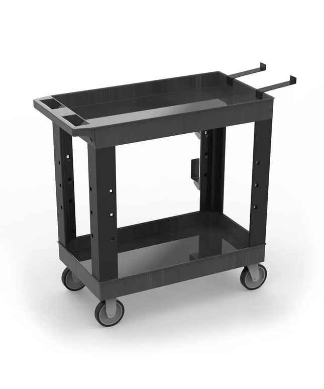 Xe Đẩy Công Nghiệp Nhựa Chịu Lực Luxor 2 Tầng Tải Trọng 272.11 kg Kệ Khay EC11-NDUST-B