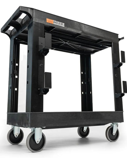 Xe Đẩy Công Nghiệp Nhựa Chịu Lực Luxor 2 Tầng Tải Trọng 272.11 kg Kệ Khay EC11-NDUST-B