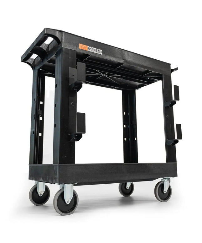 Xe Đẩy Công Nghiệp Nhựa Chịu Lực Luxor 2 Tầng Tải Trọng 272.11 kg Kệ Khay EC11-NDUST-B