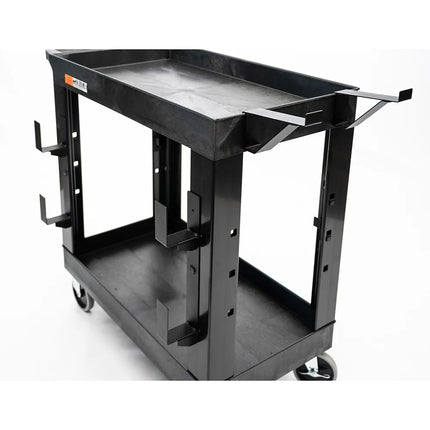 Xe Đẩy Công Nghiệp Nhựa Chịu Lực Luxor 2 Tầng Tải Trọng 272.11 kg Kệ Khay EC11-NDUST-B