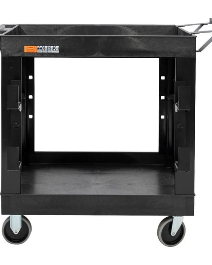 Xe Đẩy Công Nghiệp Nhựa Chịu Lực Luxor 2 Tầng Tải Trọng 272.11 kg Kệ Khay EC11-NDUST-B