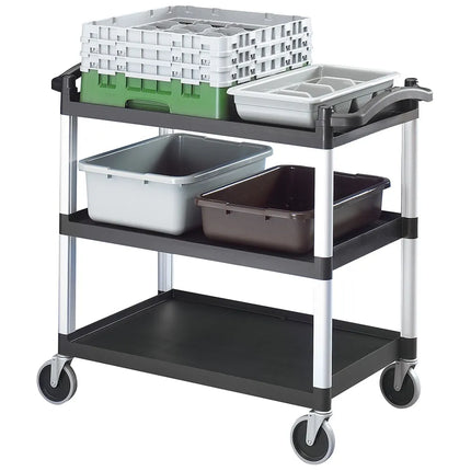 Xe Đẩy Phục Vụ Cambro BC340KD110 3 Tầng Polymer Tải Trọng 181.41 kg Thành Cao