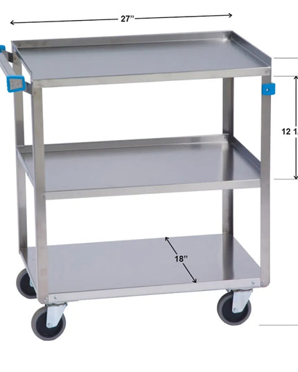 Xe Đẩy Phục Vụ Lakeside 322 3 Tầng Inox Tải Trọng 136.05 kg Thành Cao