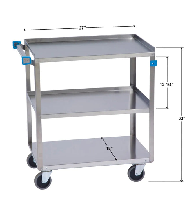 Xe Đẩy Phục Vụ Lakeside 322 3 Tầng Inox Tải Trọng 136.05 kg Thành Cao