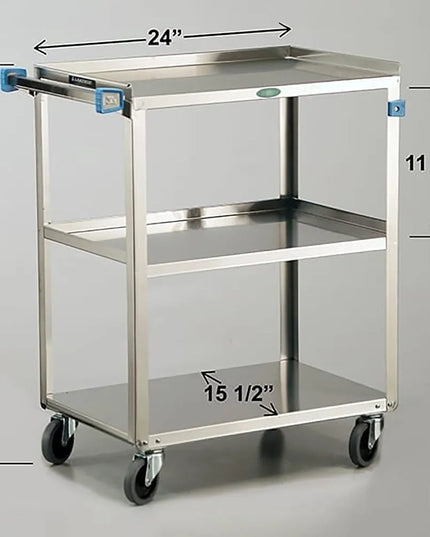 Xe Đẩy Phục Vụ Lakeside 411 3 Tầng Inox Tải Trọng 226.76 kg Thành Cao