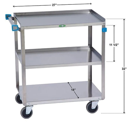 Xe Đẩy Phục Vụ Lakeside 422 3 Tầng Inox Tải Trọng 226.76 kg Thành Cao