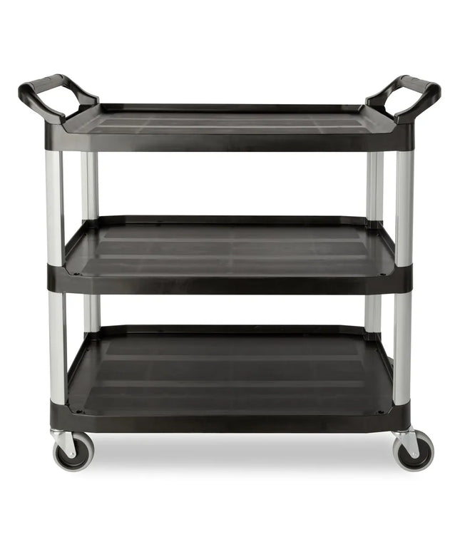 Xe Đẩy Phục Vụ Rubbermaid FG409100BLA 3 Tầng Polymer Tải Trọng 136.05 kg Thành Cao