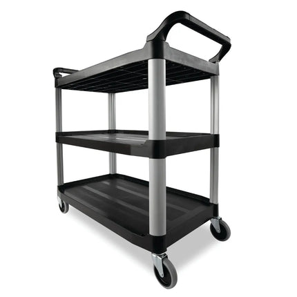 Xe Đẩy Phục Vụ Rubbermaid FG409100BLA 3 Tầng Polymer Tải Trọng 136.05 kg Thành Cao