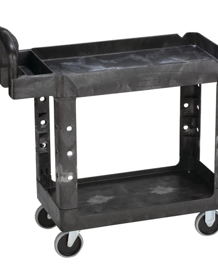 Xe Đẩy Phục Vụ Rubbermaid FG450088BLA 2 Tầng Polymer Tải Trọng 226.76 kg Thành Cao