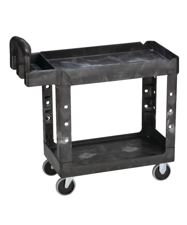 Xe Đẩy Phục Vụ Rubbermaid FG450088BLA 2 Tầng Polymer Tải Trọng 226.76 kg Thành Cao