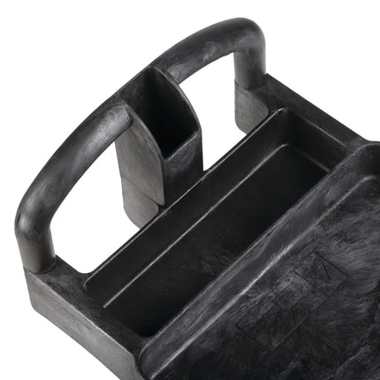 Xe Đẩy Phục Vụ Rubbermaid FG450088BLA 2 Tầng Polymer Tải Trọng 226.76 kg Thành Cao