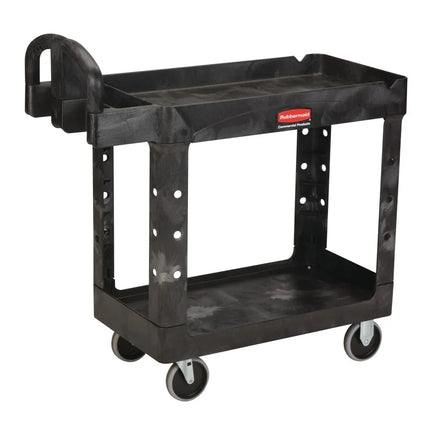 Xe Đẩy Phục Vụ Rubbermaid FG452088BLA 2 Tầng Polymer Tải Trọng 226.76 kg Thành Cao
