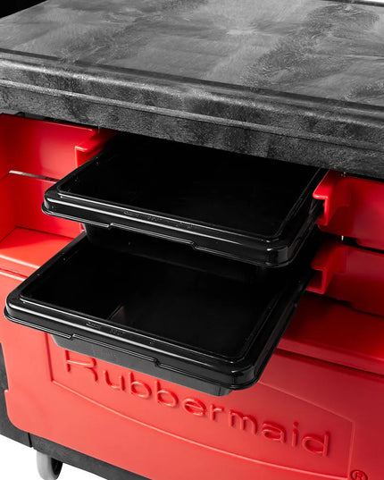 Xe Đẩy Phục Vụ Rubbermaid FG618088 BLA 2 Tầng Polymer Tải Trọng 149.66 kg Thành Phẳng