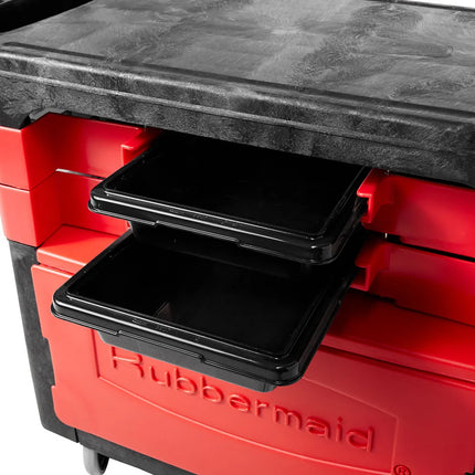 Xe Đẩy Phục Vụ Rubbermaid FG618088 BLA 2 Tầng Polymer Tải Trọng 149.66 kg Thành Phẳng