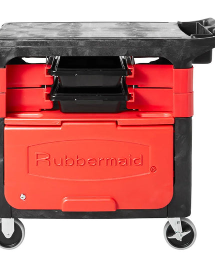 Xe Đẩy Phục Vụ Rubbermaid FG618088 BLA 2 Tầng Polymer Tải Trọng 149.66 kg Thành Phẳng