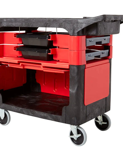 Xe Đẩy Phục Vụ Rubbermaid FG618088 BLA 2 Tầng Polymer Tải Trọng 149.66 kg Thành Phẳng