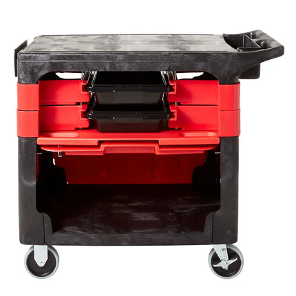 Xe Đẩy Phục Vụ Rubbermaid FG618088 BLA 2 Tầng Polymer Tải Trọng 149.66 kg Thành Phẳng