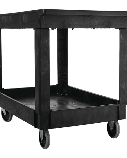 Xe Đẩy Phục Vụ Rubbermaid FG9T6700BLA 2 Tầng Polymer Tải Trọng 226.76 kg Thành Cao