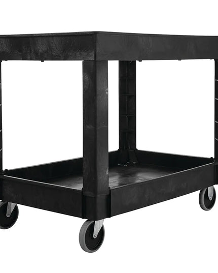 Xe Đẩy Phục Vụ Rubbermaid FG9T6700BLA 2 Tầng Polymer Tải Trọng 226.76 kg Thành Cao
