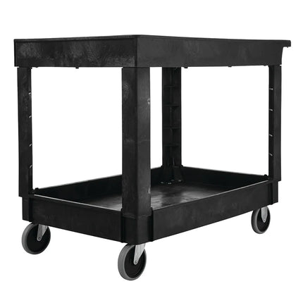 Xe Đẩy Phục Vụ Rubbermaid FG9T6700BLA 2 Tầng Polymer Tải Trọng 226.76 kg Thành Cao