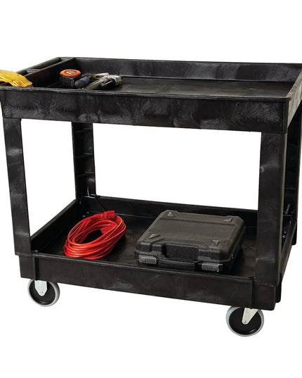 Xe Đẩy Phục Vụ Rubbermaid FG9T6700BLA 2 Tầng Polymer Tải Trọng 226.76 kg Thành Cao
