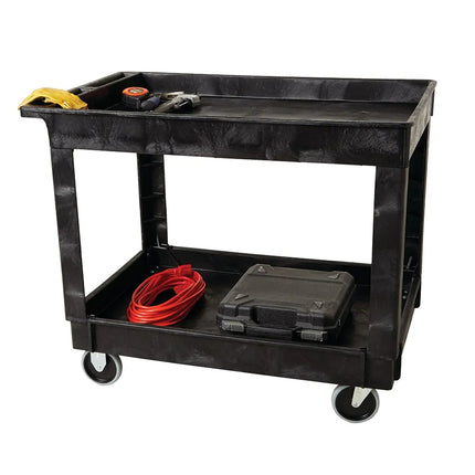 Xe Đẩy Phục Vụ Rubbermaid FG9T6700BLA 2 Tầng Polymer Tải Trọng 226.76 kg Thành Cao