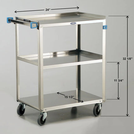 Xe Đẩy Tiện Ích Inox 3 Tầng Lakeside 311 Tải Trọng 136.05 kg, Gờ Cao