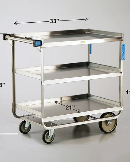 Xe Đẩy Tiện Ích Inox 3 Tầng Lakeside 544 Tải Trọng 317.46 kg, Gờ Nâng