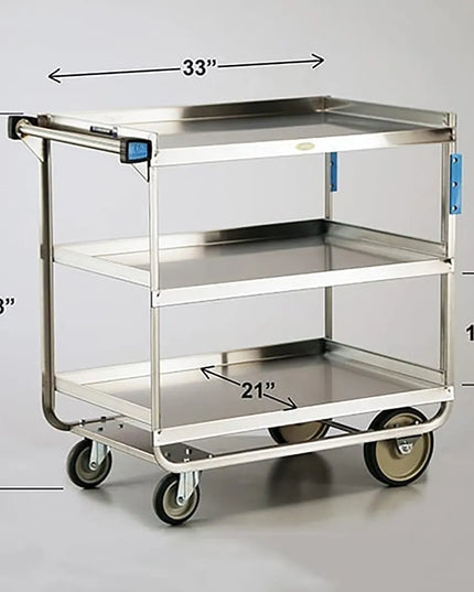 Xe Đẩy Tiện Ích Inox 3 Tầng Lakeside 744 Tải Trọng 317.46 kg, Gờ Nâng
