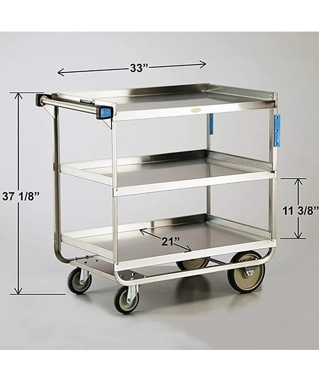 Xe Đẩy Tiện Ích Inox 3 Tầng Lakeside 744 Tải Trọng 317.46 kg, Gờ Nâng
