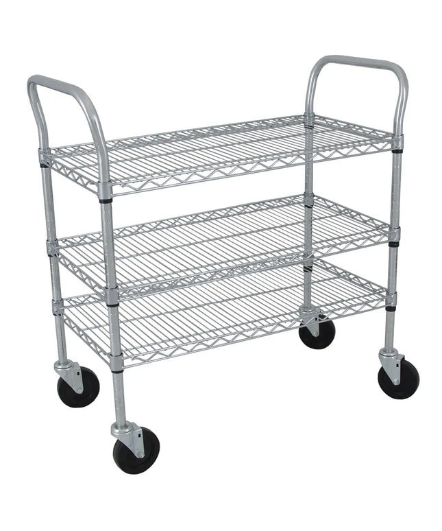 Xe Đẩy Tiện Ích Lưới Thép StoreIt 3 Tầng Tải Trọng 272.11 kg Thành Phẳng Mạ Crom SI-UC-3-3618-CH