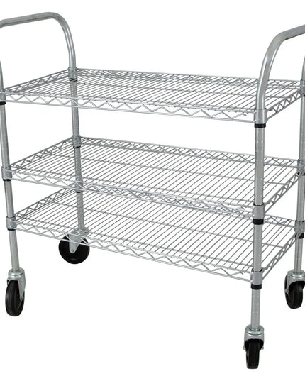 Xe Đẩy Tiện Ích Lưới Thép StoreIt 3 Tầng Tải Trọng 272.11 kg Thành Phẳng Mạ Crom SI-UC-3-3618-CH