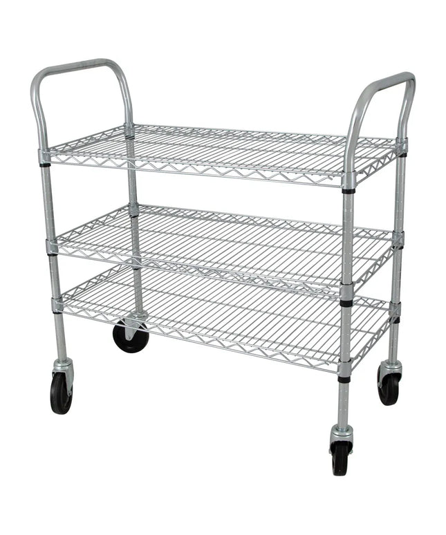 Xe Đẩy Tiện Ích Lưới Thép StoreIt 3 Tầng Tải Trọng 272.11 kg Thành Phẳng Mạ Crom SI-UC-3-3618-CH