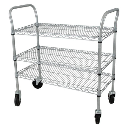 Xe Đẩy Tiện Ích Lưới Thép StoreIt 3 Tầng Tải Trọng 272.11 kg Thành Phẳng Mạ Crom SI-UC-3-3618-CH