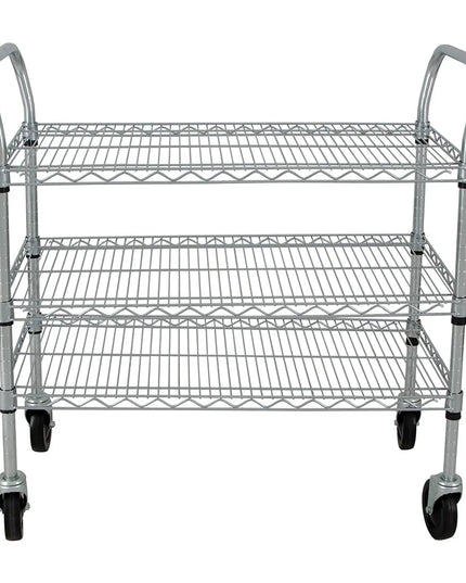 Xe Đẩy Tiện Ích Lưới Thép StoreIt 3 Tầng Tải Trọng 272.11 kg Thành Phẳng Mạ Crom SI-UC-3-3618-CH