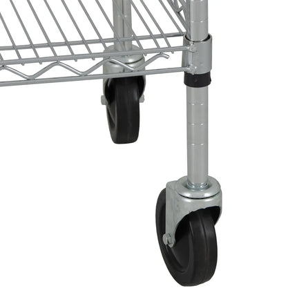 Xe Đẩy Tiện Ích Lưới Thép StoreIt 3 Tầng Tải Trọng 272.11 kg Thành Phẳng Mạ Crom SI-UC-3-3618-CH