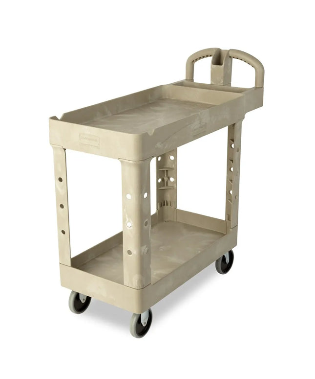 Xe Đẩy Tiện Ích Polymer 2 Tầng Rubbermaid FG450088BEIG Tải Trọng 226.76 kg, Gờ Cao