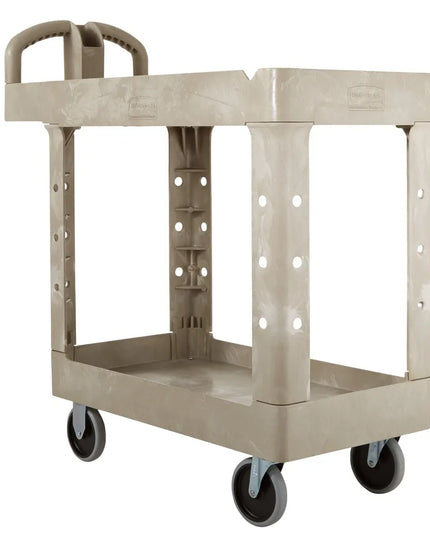 Xe Đẩy Tiện Ích Polymer 2 Tầng Rubbermaid FG450088BEIG Tải Trọng 226.76 kg, Gờ Cao