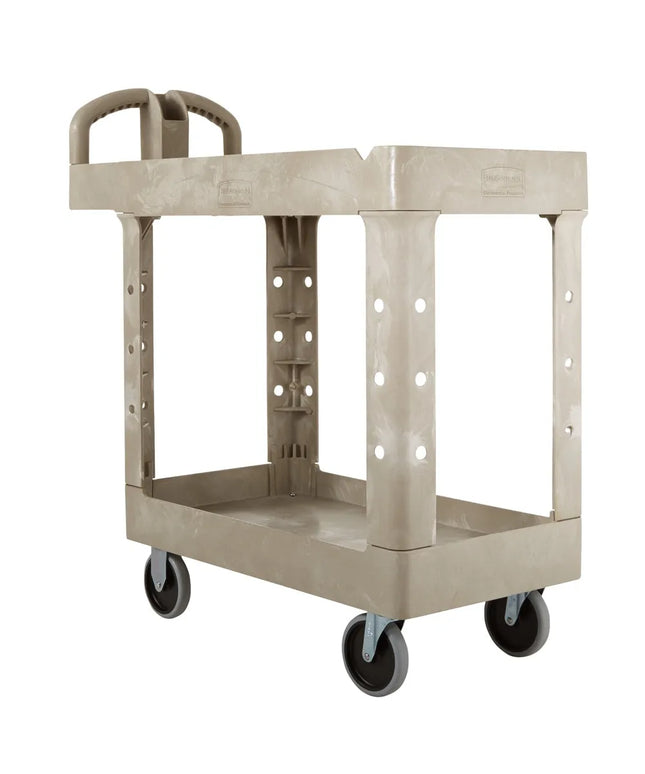 Xe Đẩy Tiện Ích Polymer 2 Tầng Rubbermaid FG450088BEIG Tải Trọng 226.76 kg, Gờ Cao