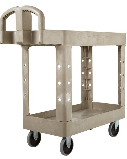 Xe Đẩy Tiện Ích Polymer 2 Tầng Rubbermaid FG450088BEIG Tải Trọng 226.76 kg, Gờ Cao