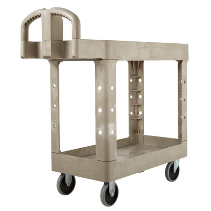 Xe Đẩy Tiện Ích Polymer 2 Tầng Rubbermaid FG450088BEIG Tải Trọng 226.76 kg, Gờ Cao