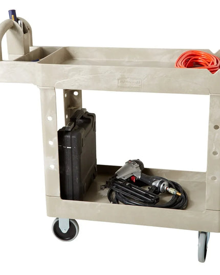 Xe Đẩy Tiện Ích Polymer 2 Tầng Rubbermaid FG450088BEIG Tải Trọng 226.76 kg, Gờ Cao