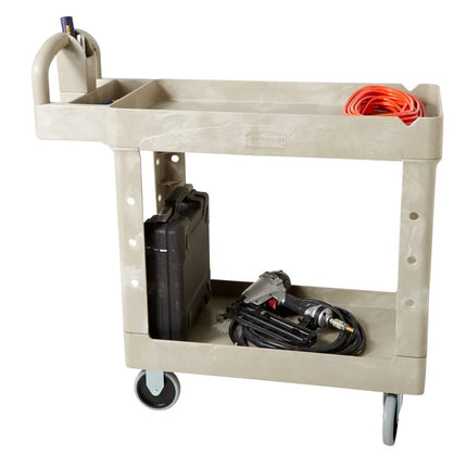 Xe Đẩy Tiện Ích Polymer 2 Tầng Rubbermaid FG450088BEIG Tải Trọng 226.76 kg, Gờ Cao