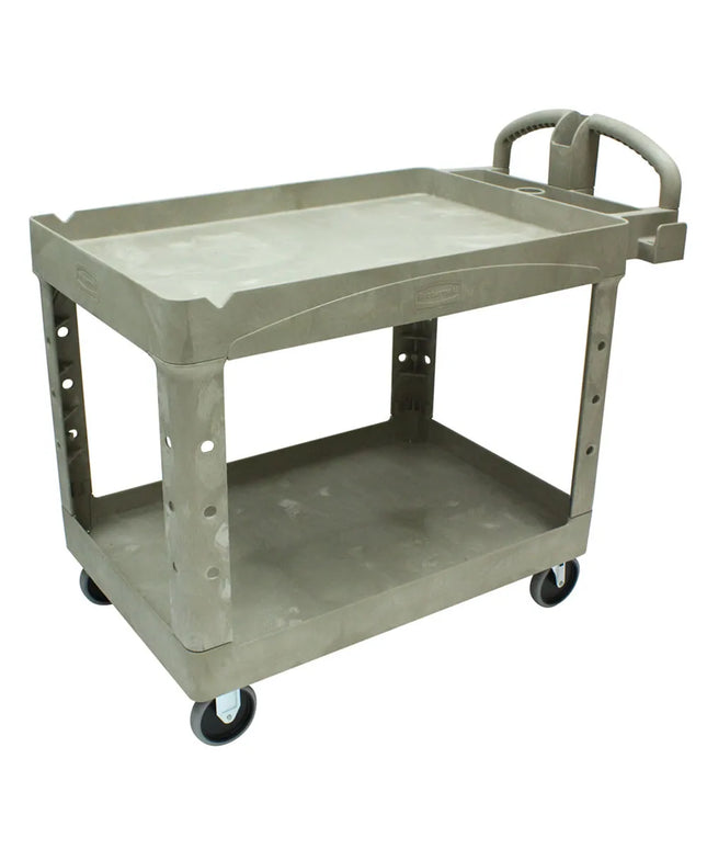 Xe Đẩy Tiện Ích Polymer 2 Tầng Rubbermaid FG452088BEIG Tải Trọng 226.76 kg, Gờ Cao